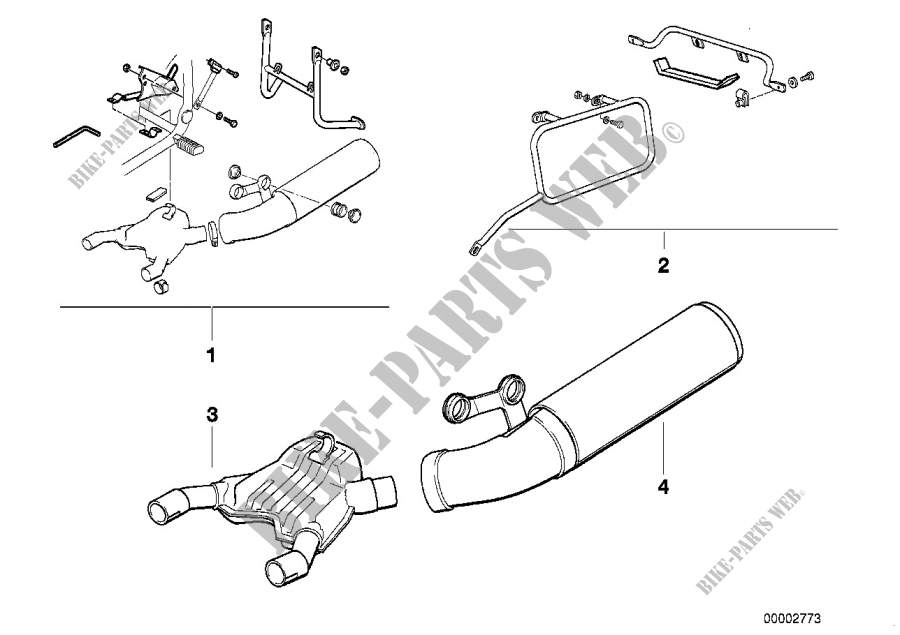 Conversion kit, exhaust system, low for BMW R 80 GS from 1990