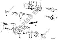 Mounting parts f set of locks for BMW Motorrad R 80, R 80 /7 from 1978