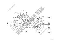 Painted parts 695 flammrot for BMW Motorrad F 650 from 1993