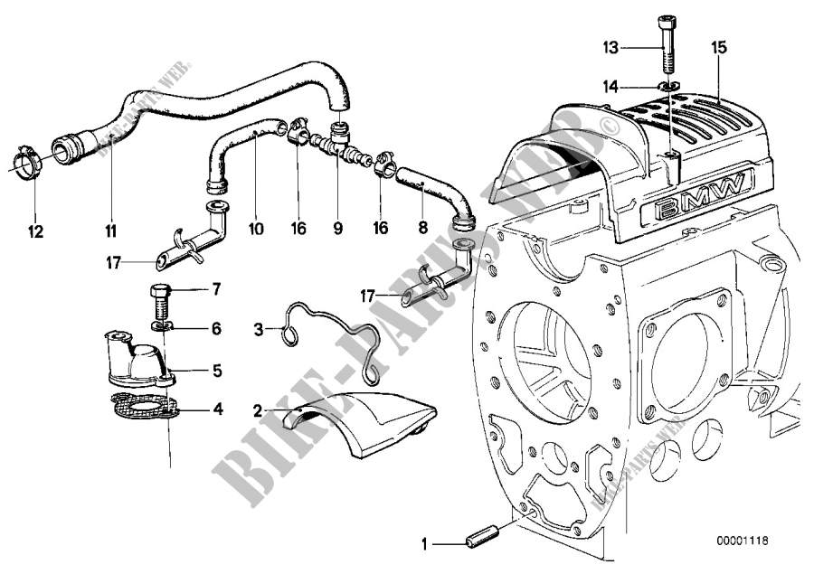 Engine ventilation for BMW Motorrad R 65 (20KW) from 1985