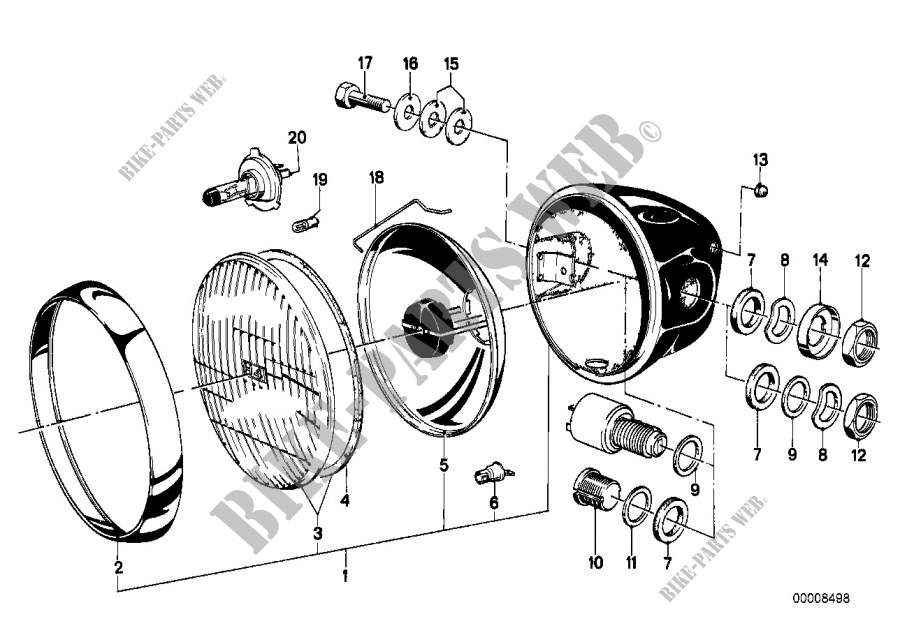 Headlight for BMW Motorrad R 100 RS from 1976