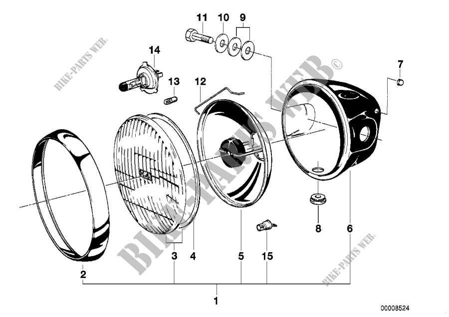 Headlight for BMW Motorrad R 100 RS from 1986