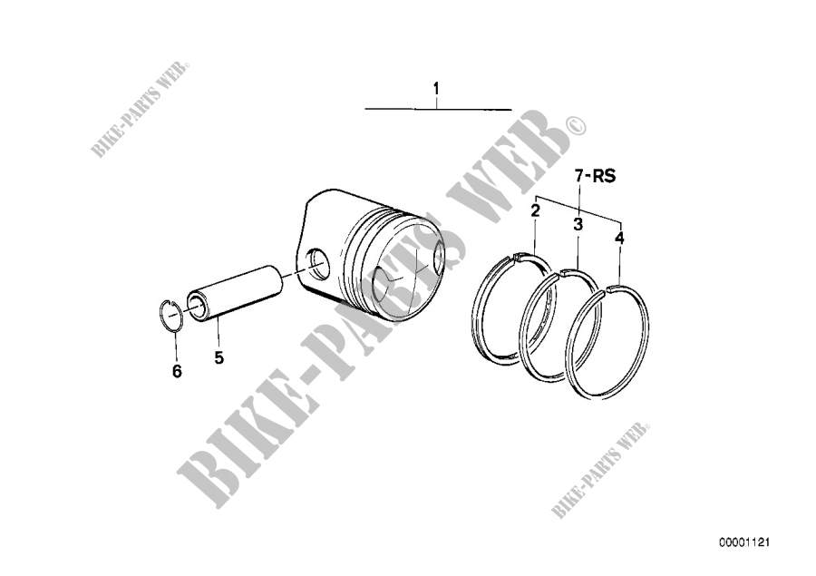 Piston,   indiv.parts composite cylinder for BMW Motorrad R 100 RS from 1978