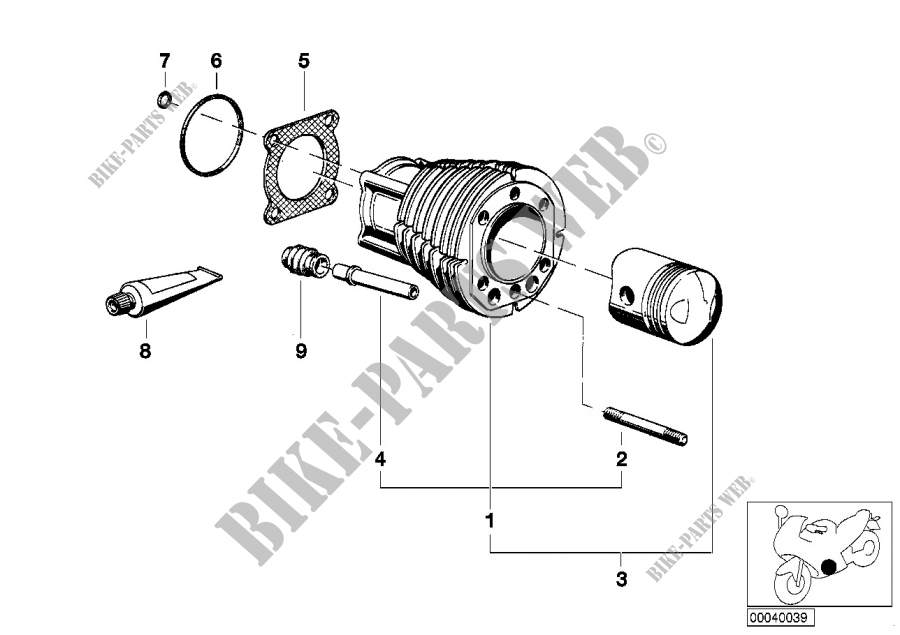 Cylinder for BMW Motorrad R 75/5 from 1969