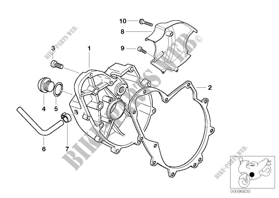 Engine housing cover, right for BMW Motorrad F 650 CS Scarver from 2000