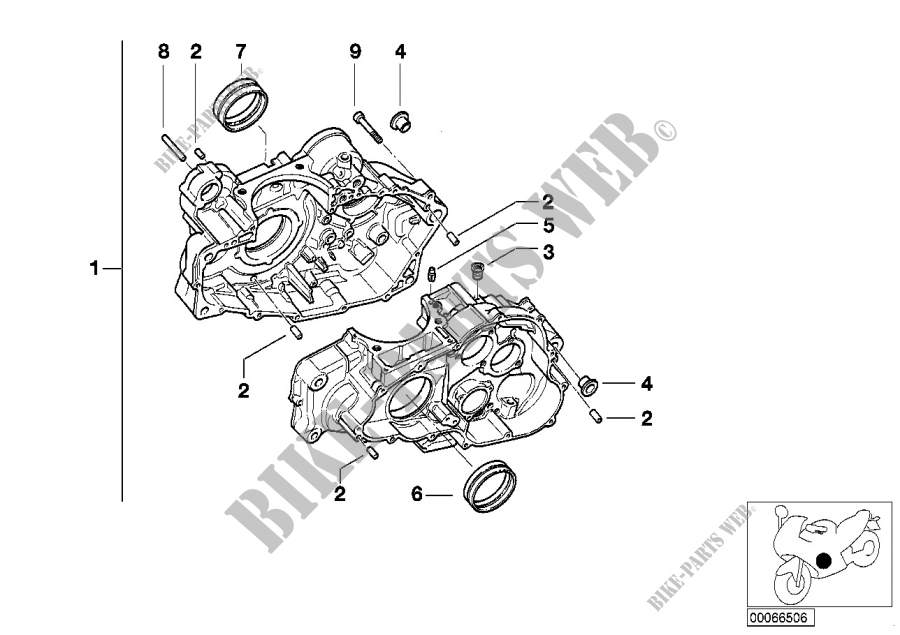 Engine housing mounting parts for BMW Motorrad F 650 GS from 1999