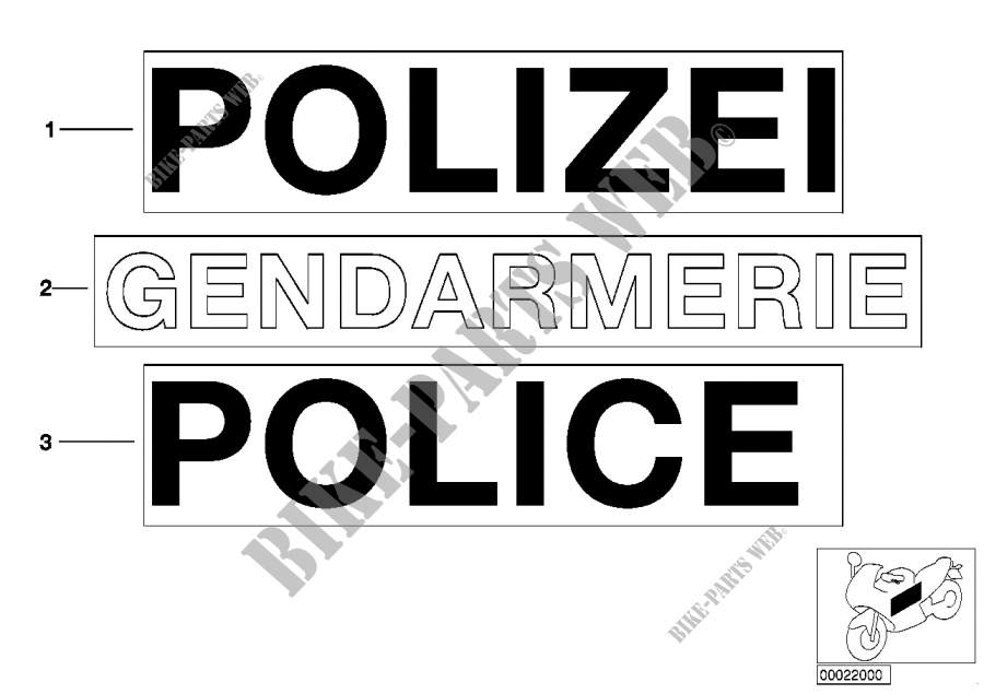 Lettering, authorities for BMW Motorrad K 1200 RS 01 from 2000
