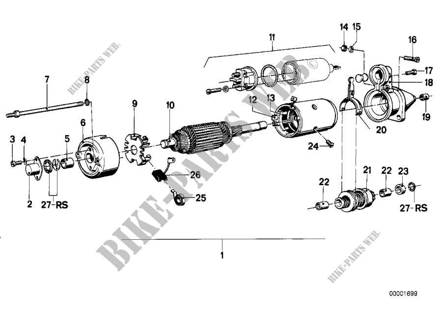 Starter parts for BMW R 75/5 from 1969