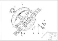 Cast rear wheel with/without ABS 2 for BMW Motorrad R 1100 S 98 from 1996