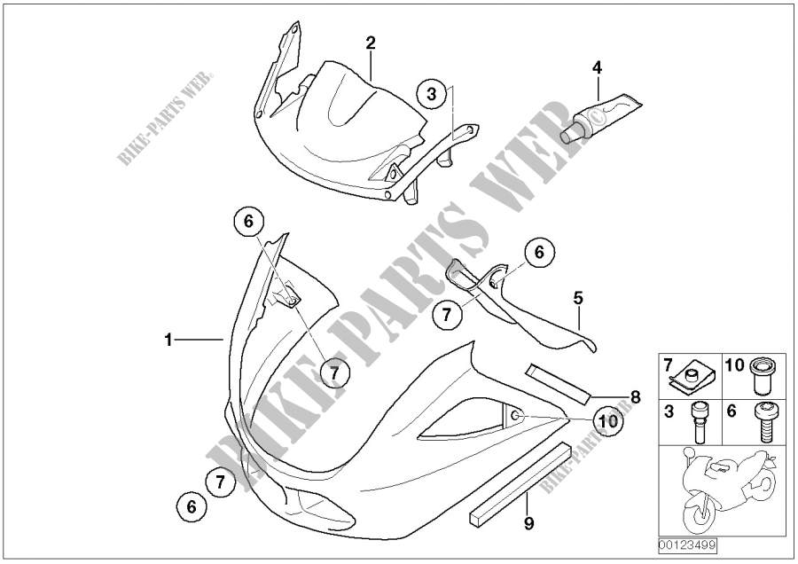 Panel upper section with key primer for BMW Motorrad K 1200 RS 01 from 2000