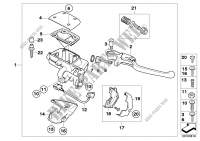 Handbrake control assembly for BMW K 1200 GT from 2004
