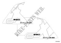 Stick on label for BMW Motorrad G 650 Xchallenge from 2006