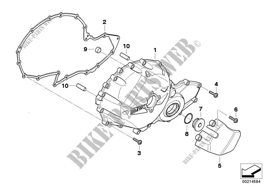 Engine housing cover, right for BMW Motorrad K 1200 R Sport from 2005