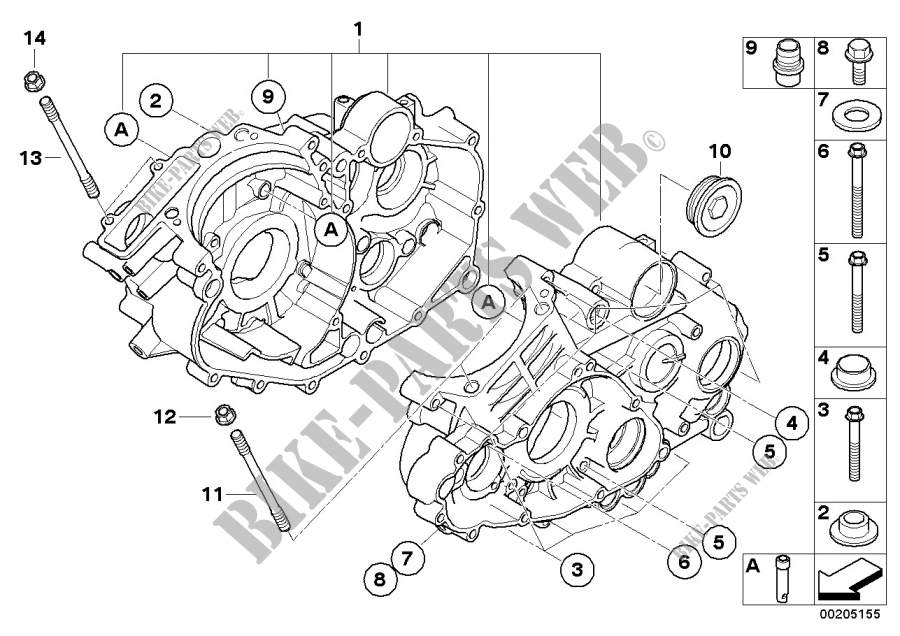 Engine housing mounting parts for BMW Motorrad G 450 X from 2007
