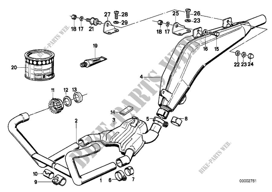 Exhaust system for BMW Motorrad R 80 GS PD (CH) from 1990