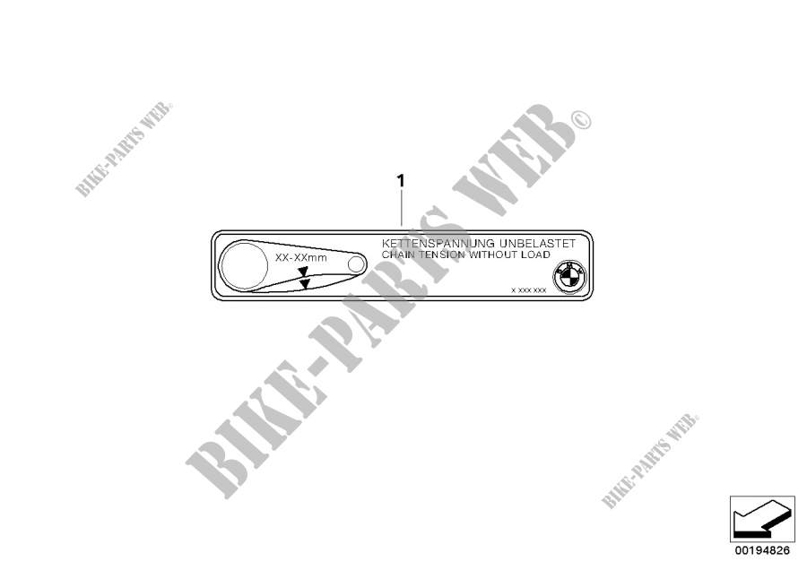 Information plate, chain tension for BMW Motorrad F 800 GS 08 from 2006