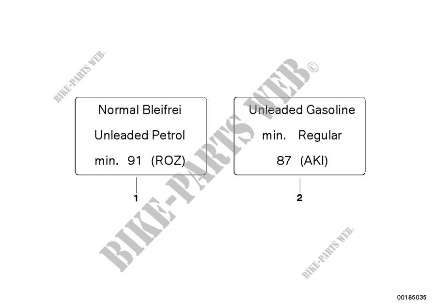 Information plate, fuel for BMW Motorrad F 650 GS from 2003