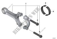Connecting rod with bearing for BMW Motorrad R 1200 RS from 2014