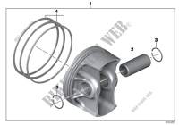 Piston with rings and pin for BMW Motorrad R 1200 GS from 2011
