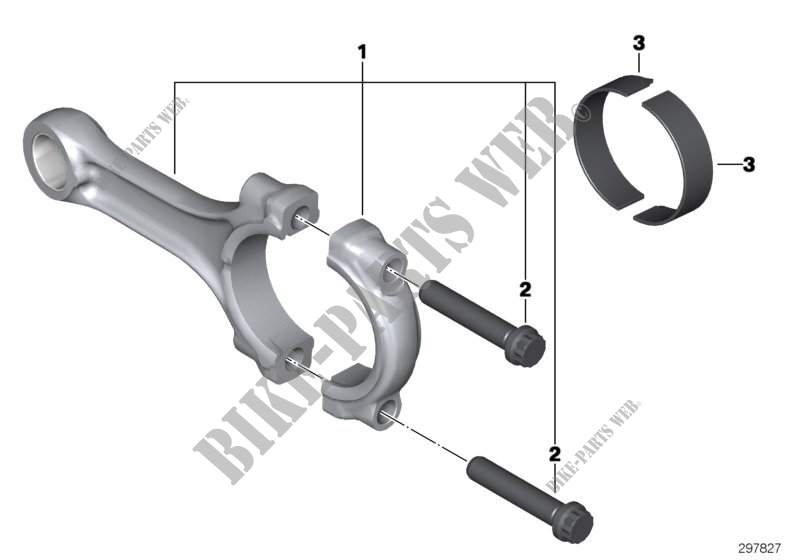 Connecting rod with bearing for BMW Motorrad R 1250 RS from 2018