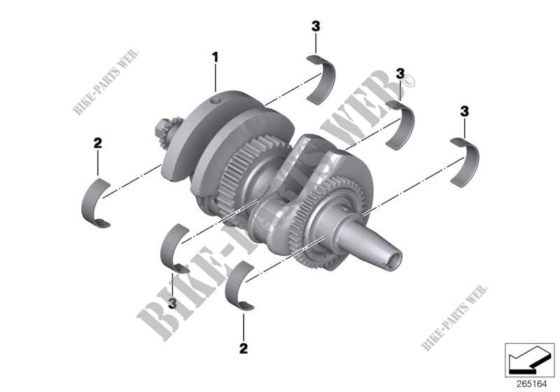 Crankshaft with bearing shells for BMW Motorrad C 600 Sport from 2011