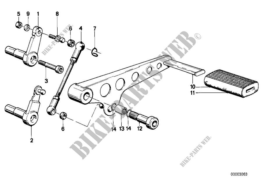 External shifting parts/shift lever for BMW Motorrad R 80 GS from 1990