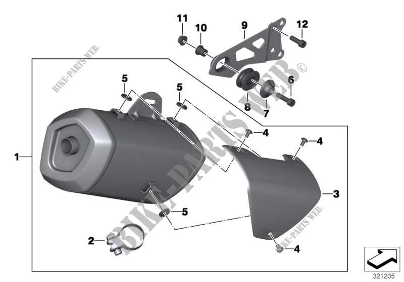 Muffler catalyst/attach.parts for BMW Motorrad C 600 Sport from 2011