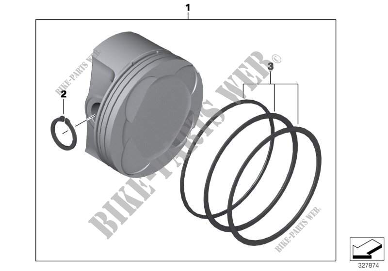 Piston, single components for BMW Motorrad R 1200 RT 10 from 2008