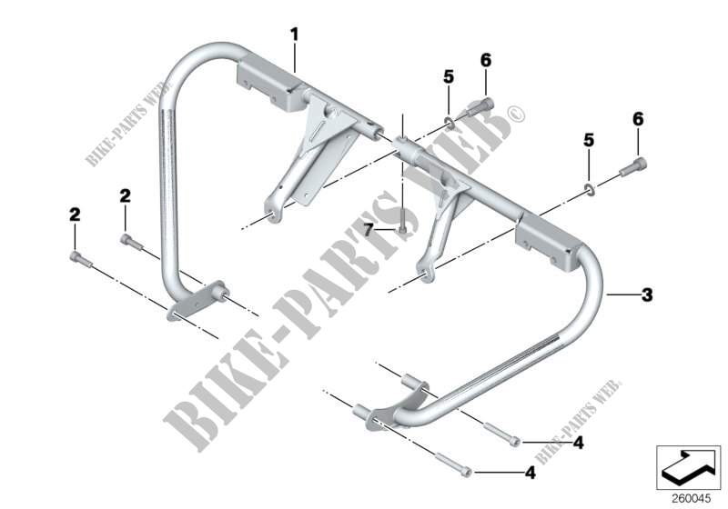 Protection bar,mountng parts,authorities for BMW Motorrad F 800 GS 08 from 2006