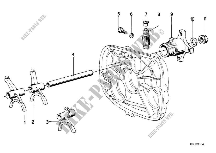 Shifting forks/speedometer pinion/output for BMW Motorrad R 80 GS from 1990