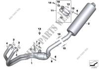 Exhaust system parts with mounting for BMW Motorrad F 650 GS from 2006
