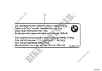Instruction notice, Payload for BMW K 1200 GT from 2004