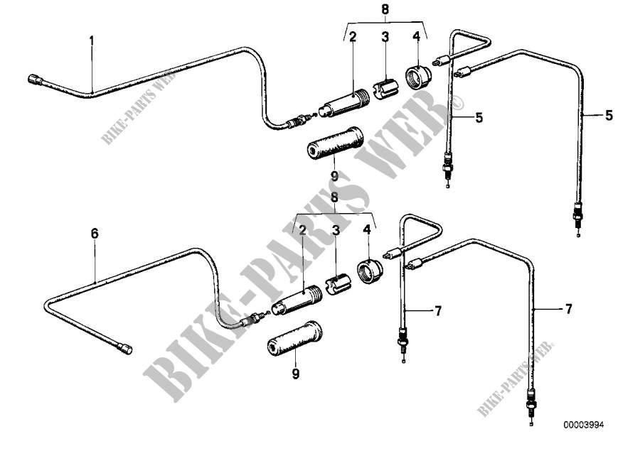 Accelerator cable/choke cable for BMW Motorrad R 100 RS from 1977