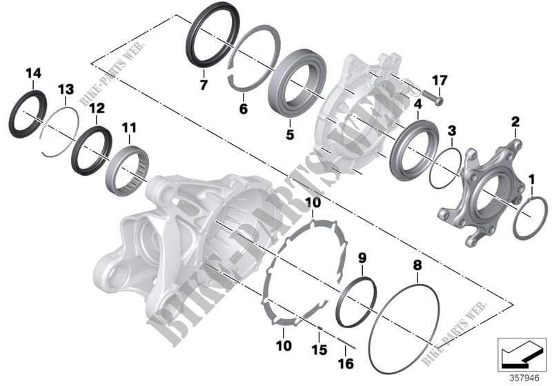 Bearing, crown wheel for BMW Motorrad HP2 Sport from 2007