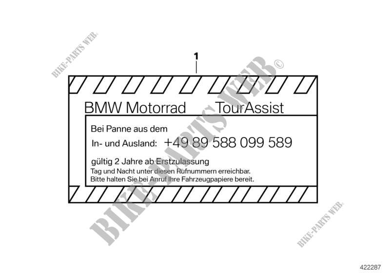 Information label, BMW Mobility Service for BMW Motorrad F 650 GS from 2003