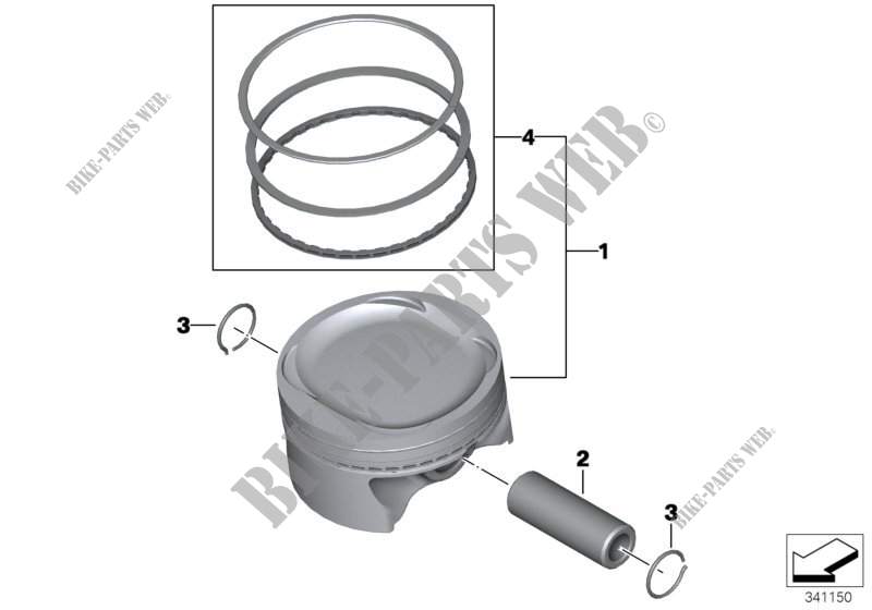 Piston with rings and pin for BMW Motorrad F 650 GS from 1999