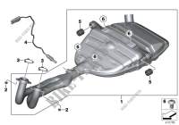 Exhaust system parts with mounting for BMW Motorrad C 650 GT from 2011