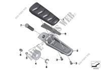 Rear footrests for BMW Motorrad F 800 GT from 2011
