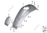 Tank cover, middle for BMW Motorrad R 1200 GS from 2011