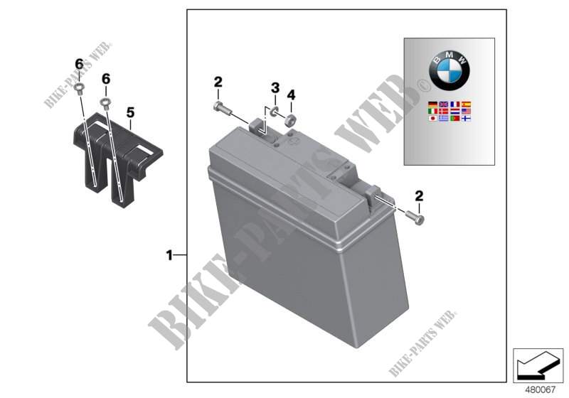 Battery with holder for BMW Motorrad K 1600 GT 17 from 2015
