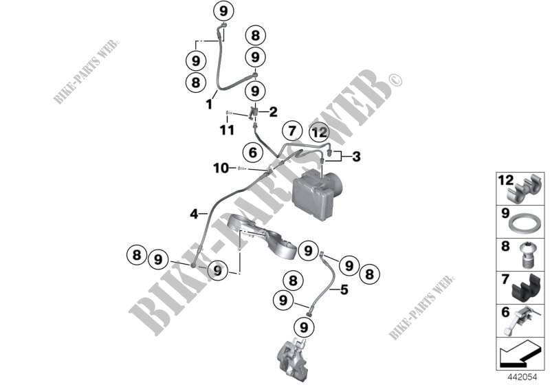 Brake pipe front ABS for BMW Motorrad R 1200 GS 10 from 2008