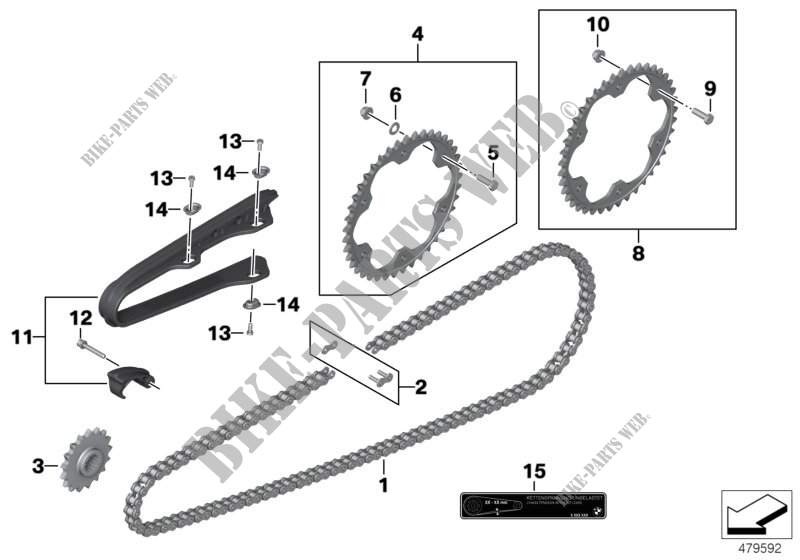 Chain drive for BMW F 800 GS 08 from 2006