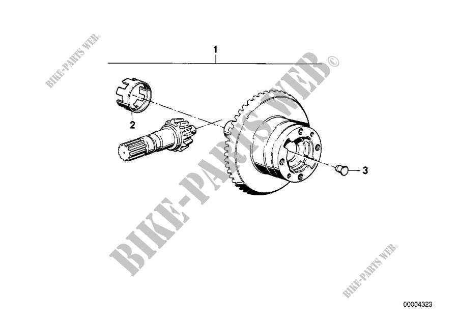 Differential gear set for BMW Motorrad R 100 GS from 1986