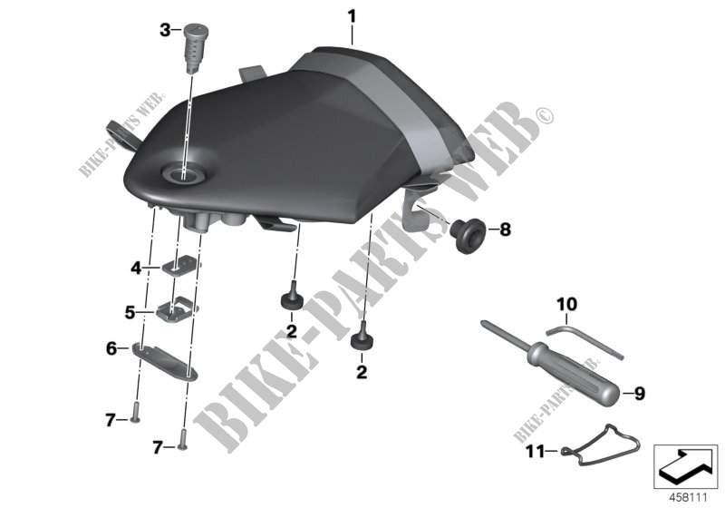 Dual seat tail part for BMW Motorrad S 1000 RR from 2010