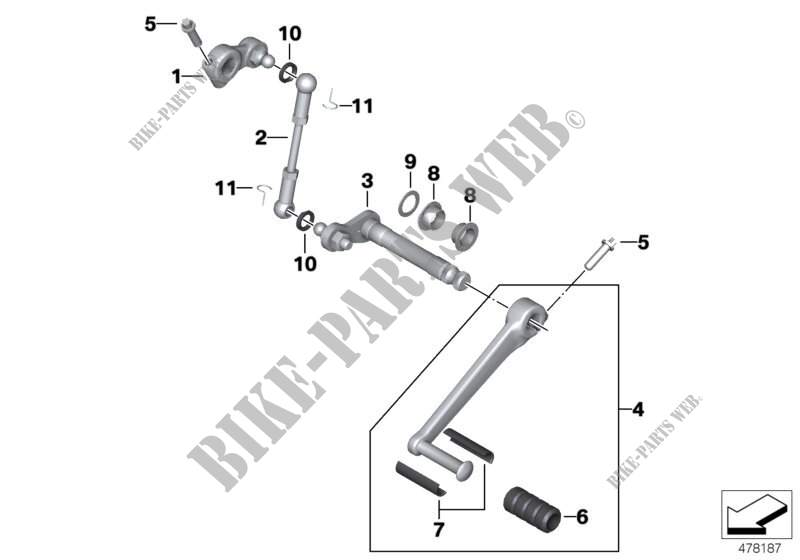 External gearshift parts/Shift lever for BMW Motorrad R nineT Pure from 2015