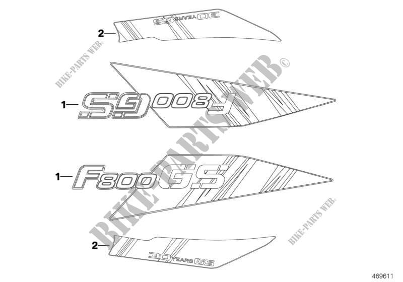 Inscription F800GS for BMW Motorrad F 800 GS 08 from 2006