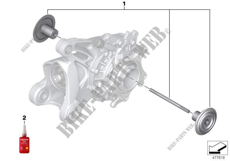 Rear axle cover Machined for BMW Motorrad R 1200 GS 04 from 2002