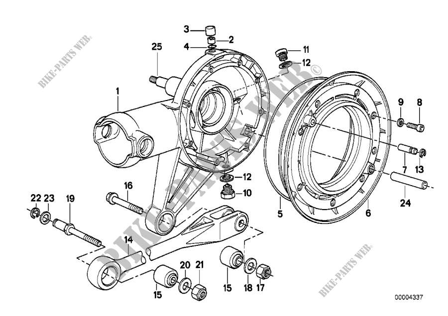 Rear axle drive parts for BMW Motorrad R 100 GS PD from 1989
