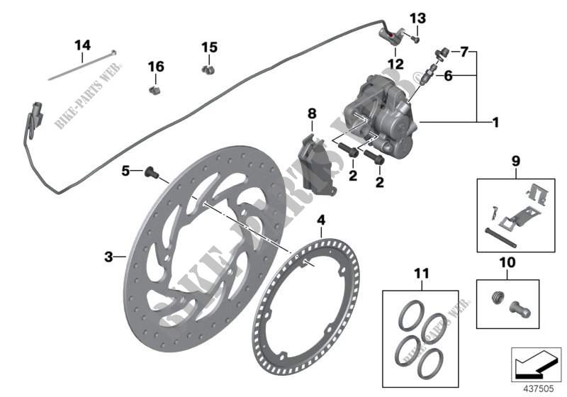 Rear wheel brake for BMW Motorrad K 1600 GTL 17 from 2015