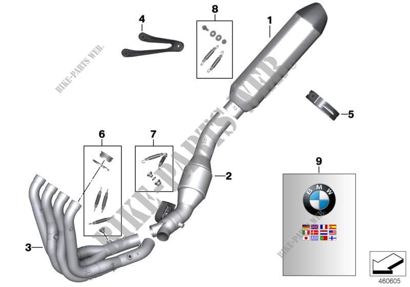 Separate parts, HP titanium exh. system for BMW Motorrad S 1000 RR from 2010